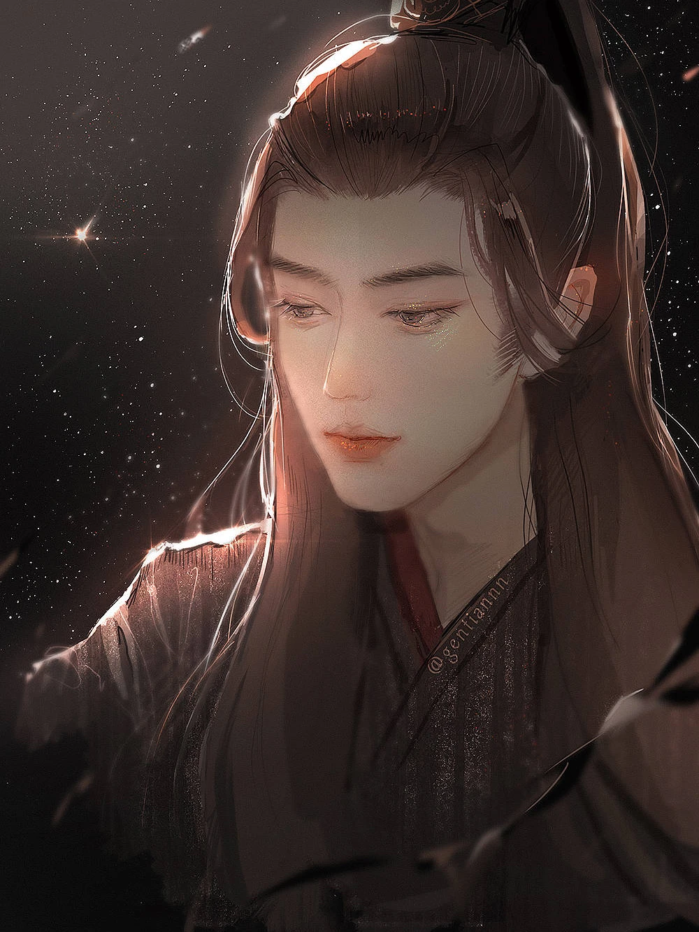 肖战漫画,陈情令 魏无羡,画师:gentiannn