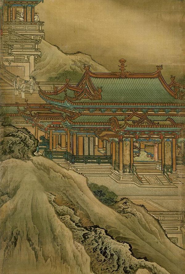 刘松年四景山水图卷仇英滕王阁图