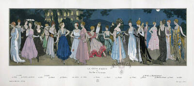 一百年前的时尚杂志 “Gazette du Bon Ton”插图设计 ​​​