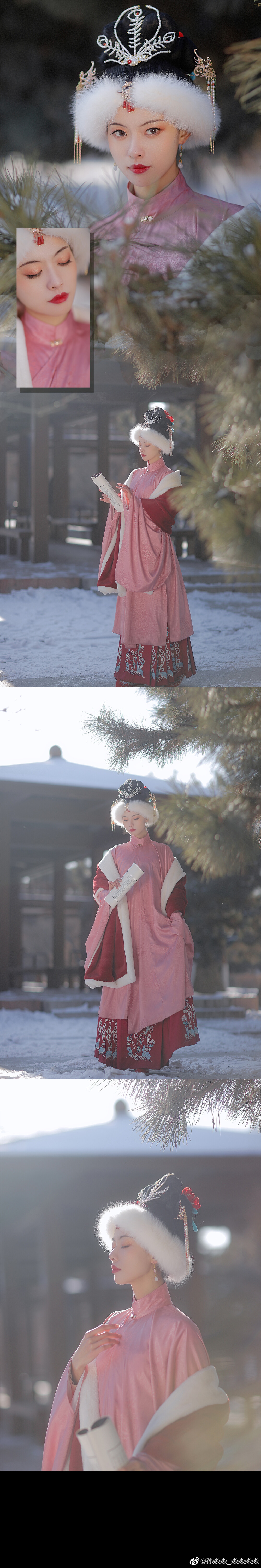 「瑞雪」
雪后阳光明媚，一如往日情深。
——————————————————
摄影后期：@孙淼淼_淼淼淼淼
出镜：@谢大壮壮
立领：@卿如故白菜汉服工厂店
披肩：@子后汉服
#沈阳约拍##成都约拍##沈阳约拍##下雪##汉服##汉服商拍# ​​​