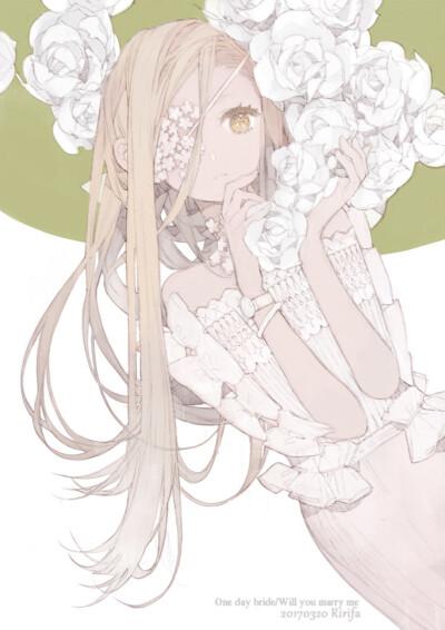 朦胧的光影里用细腻的笔触勾勒出可人的少女，画师：浮