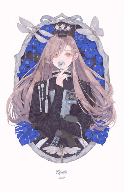 朦胧的光影里用细腻的笔触勾勒出可人的少女，画师：浮