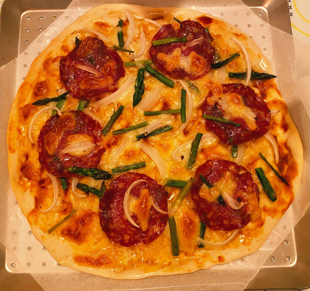 2.28:火腿蘆筍pizza～