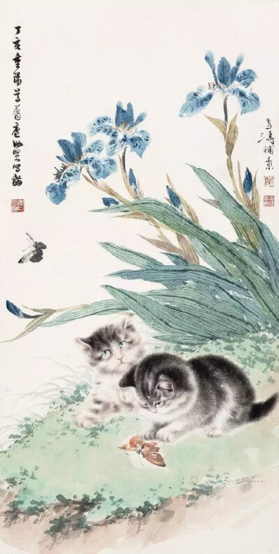 国画中的猫猫温柔可人