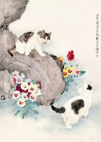 国画中的猫猫温柔可人