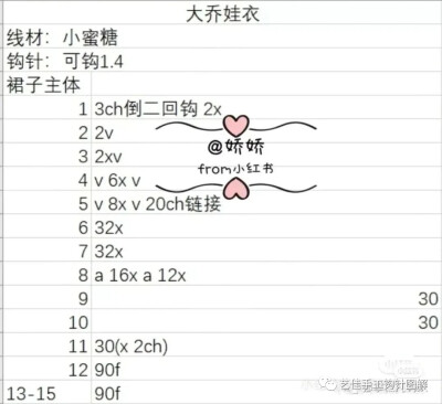 钩针娃衣图解