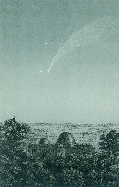 回到1858年的夏天，看一场多纳蒂彗星
这场天文事件由意大利天文学家多纳蒂发现，是19世纪最壮丽的天文奇观之一。多纳蒂彗星掠过天空的景象，也被众多画家永久记录在画布上，其中便包括威廉·透纳、威廉·戴斯等著名画…