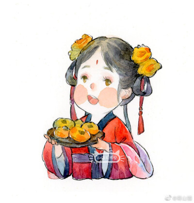 #一口一个春天#
最近凑齐10个古风头像
画材：宝虹纸
ds颜料
黑天鹅画笔
cr@蒋山猫
#plog日记挑战##山猫水彩插画分享# ​