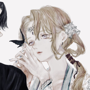 动漫情侣头像◇虎斑自截 图片来源：pixiv