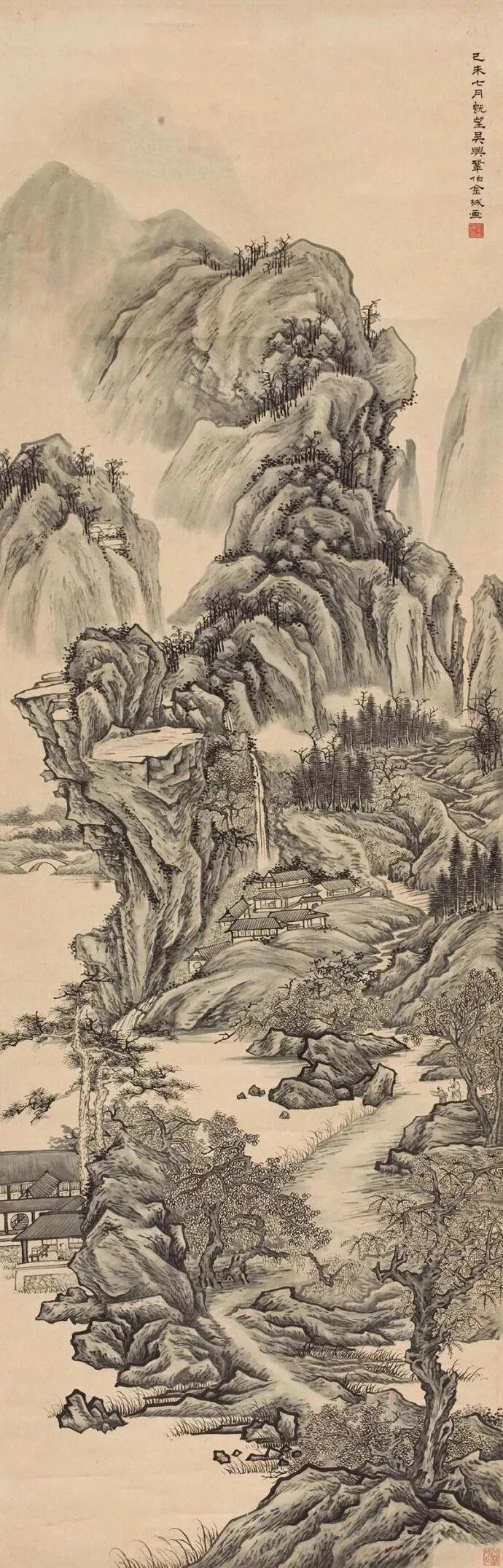 金北楼（1878-1926），即金城，近代赫赫有名的大画家，清末民初画坛之巨星，书画篆刻金石六艺无所不精。闻名遐尔的中国画学研究会和湖社画会的创办者。