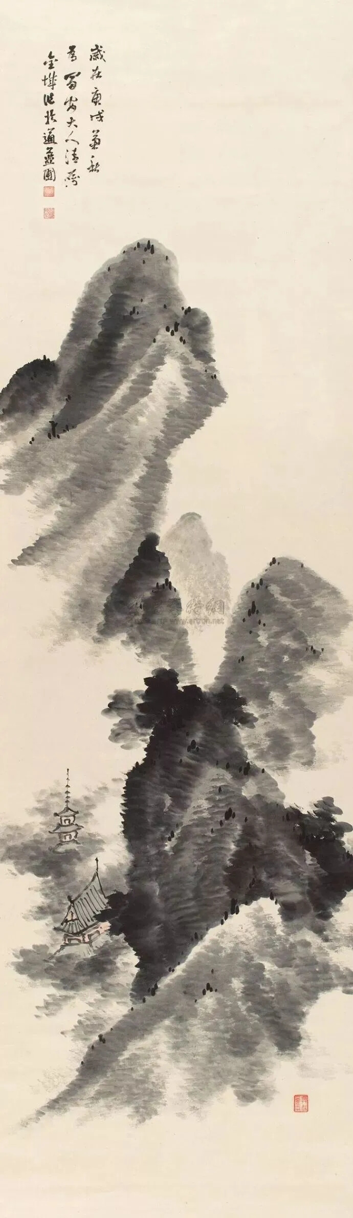 金北楼（1878-1926），即金城，近代赫赫有名的大画家，清末民初画坛之巨星，书画篆刻金石六艺无所不精。闻名遐尔的中国画学研究会和湖社画会的创办者。