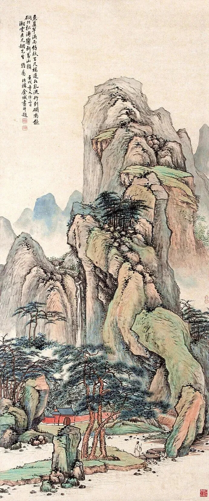 金北楼（1878-1926），即金城，近代赫赫有名的大画家，清末民初画坛之巨星，书画篆刻金石六艺无所不精。闻名遐尔的中国画学研究会和湖社画会的创办者。