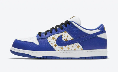 Supreme x Nike SB Dunk Low “Hyper Blue”
Color：White/Metallic Gold-Hyper Blue
Style Code：DH3228-100
Price：$110