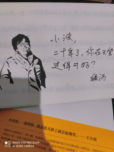 来自王小波的情话集。
你真好，我真爱你，可惜我不是诗人，说不出再动人一点的话了。
你要是愿意，我就永远爱你。你要是不愿意。我就永远相思。
我把我整个的灵魂都给你，连同它的怪癖，耍小脾气，忽明忽暗，一千八…