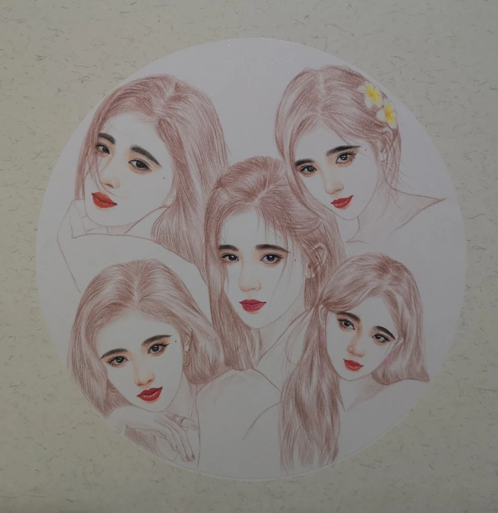 素描 水彩 鞠婧祎画