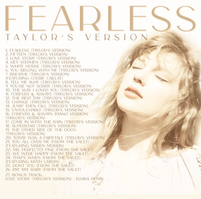 Taylor Swift - Fearless (Taylor's Version) 封底
[weibo@TaylorSwiftBot]