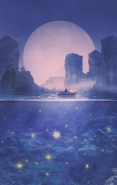 梦幻的意境，幽幽的情怀 ~ 画师Kush Graphic插画作品