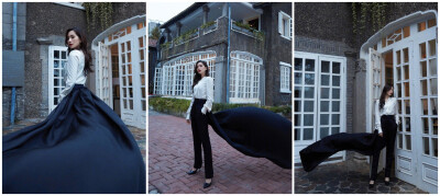 
刘诗诗白色衬衫搭配黑色拖尾西装礼服，十分帅气，透露出独特个人魅力。
