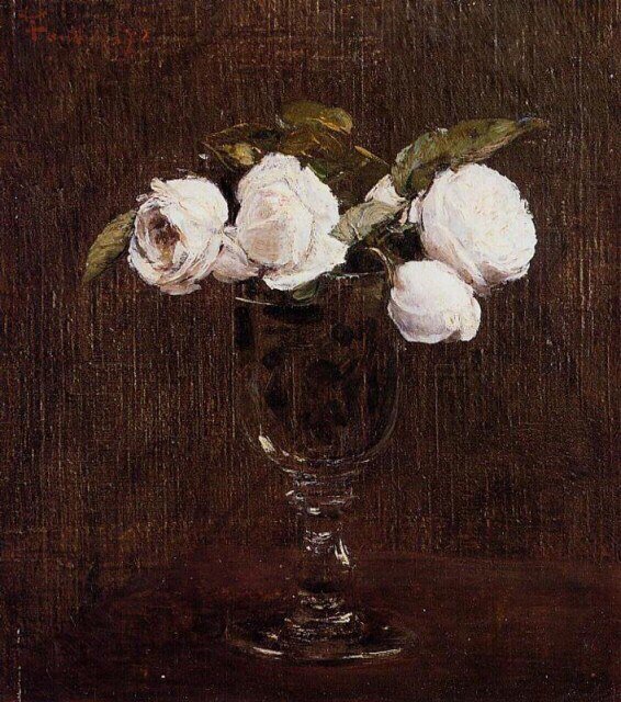 Henri Fantin-Latour 花卉作品 | 亨利·方丹·拉图尔（Henri Fantin-Latour）生于1836年，法国的画家和石板画家，他的花卉画和静物画尤为出名。