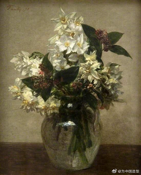 Henri Fantin-Latour 花卉作品 | 亨利·方丹·拉图尔（Henri Fantin-Latour）生于1836年，法国的画家和石板画家，他的花卉画和静物画尤为出名。