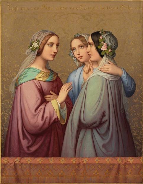 Marie Ellenrieder (German 1791 - 1863) Three young women (1849) 