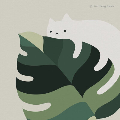 隐藏的猫咪，马来西亚插画师 林行瑞
Lim Heng Swee 