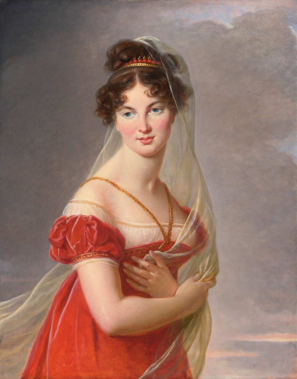 勒布伦(Élisabeth Vigée Le Brun) （ 1755年-1842）法国 阿格拉·安吉丽克·加布里埃尔·德·格拉蒙特肖像