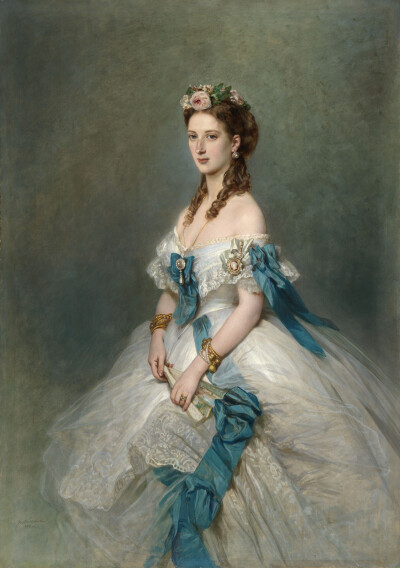 德国画家弗朗兹·克萨韦尔·温德尔哈尔特（Franz Xaver Winterhalter）Alexandra Princess of Wales 1864