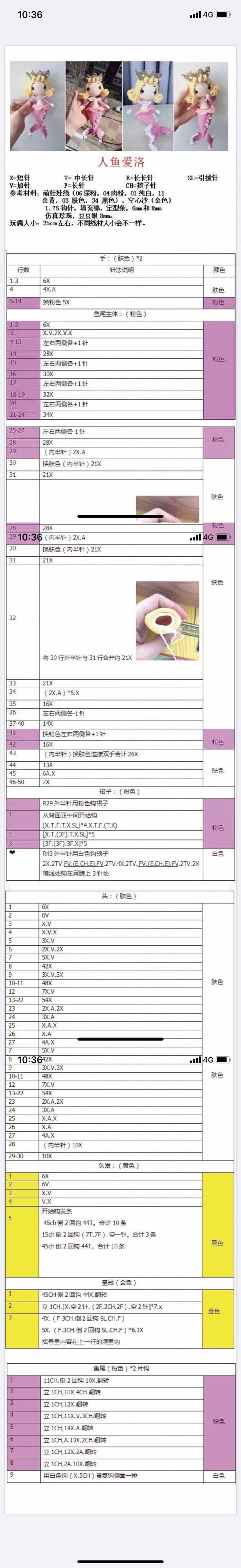 人鱼公主钩针图解