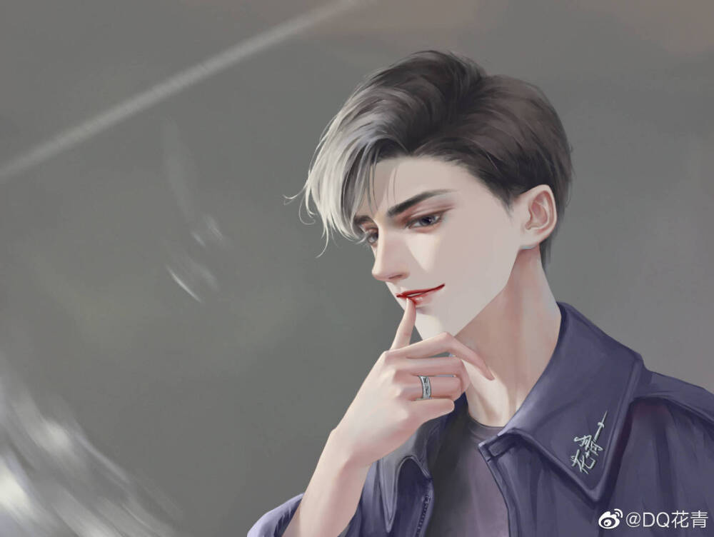 高冷男头像/ 手绘头像
画师：DQ花青 ​ ​​​