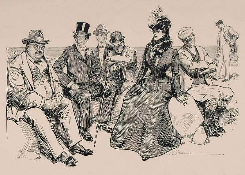 “在海滩上，1901年”
查尔斯·达纳·吉布森（Charles Dana Gibson，1867年9月14日至1944年12月23日）是美国插画家。