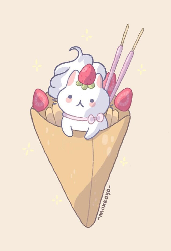 猫咪与美食 插画 By_Milkkoyo