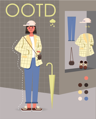 商业插画，矢量插画，原创插画 ootd 