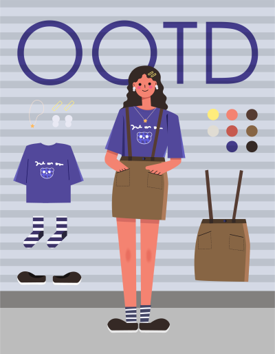 商业插画，矢量插画，原创插画 ootd 