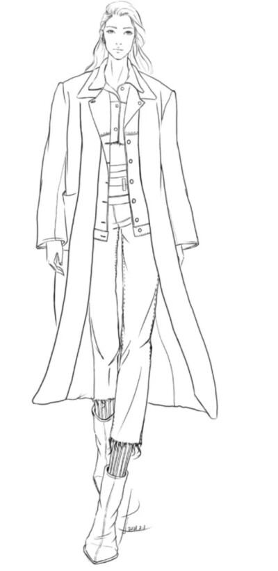 时装画线描稿