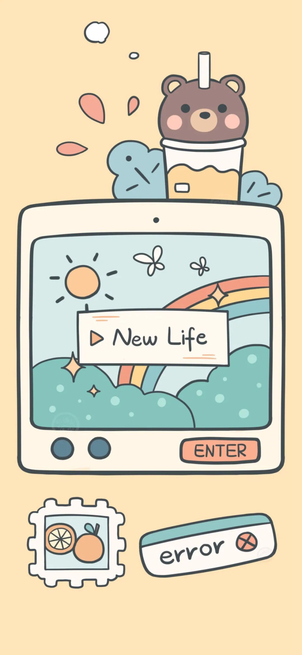 可爱插画壁纸背景