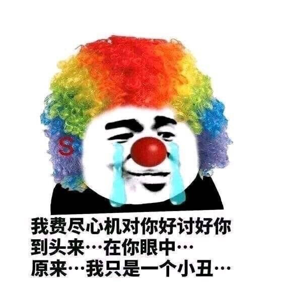 我费尽心思对你好讨好你
到头来……在你眼中……
原来……我只是一个小丑……