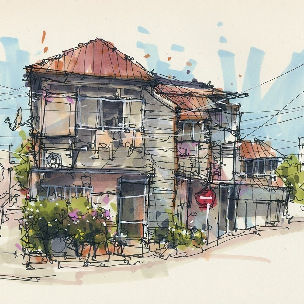 速涂马克笔建筑插画
作者：housesketcher ​​​