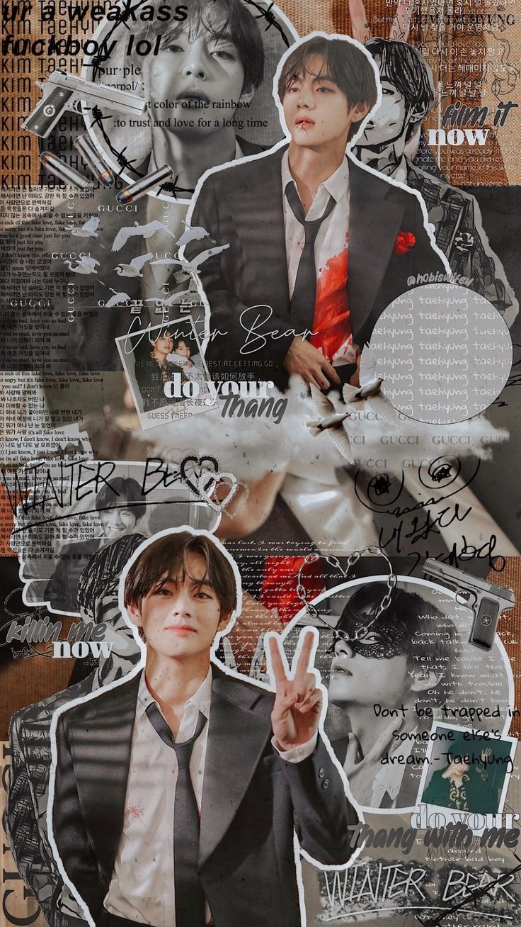 BTS复古拼接壁纸♡