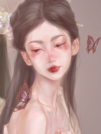 古风少女·油纸伞与蝶
画师：Yihuan面面
