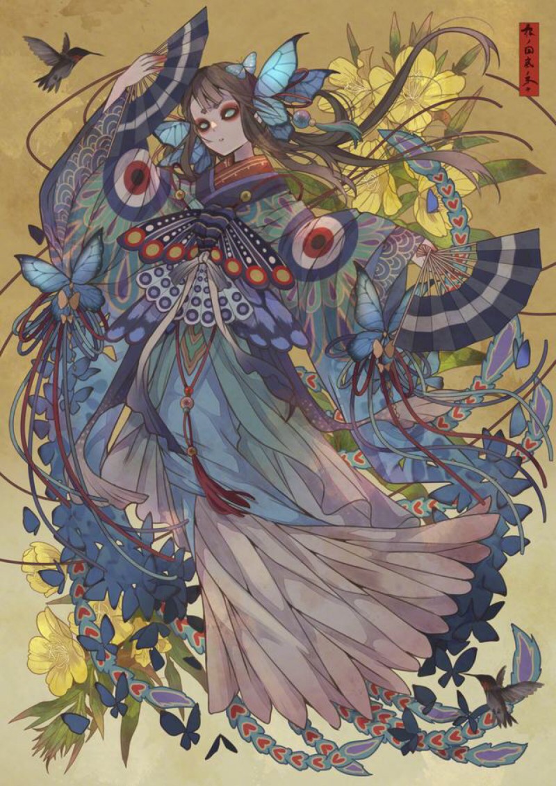 画师：七原，插画作品，简直太美了
风月都好看，人间也浪漫