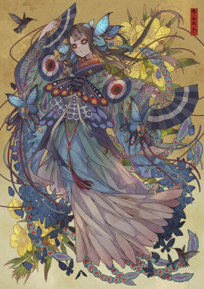 画师：七原，插画作品，简直太美了
风月都好看，人间也浪漫