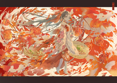 画师：七原，插画作品，简直太美了
风月都好看，人间也浪漫