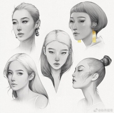 人物头像绘画 新加坡Alex Tang