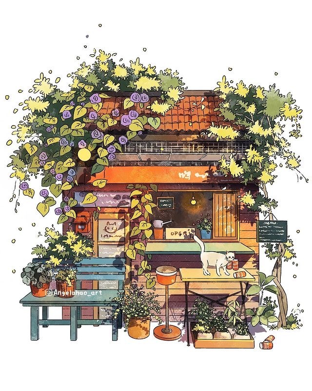 街边小屋 ~ 插画 angelahao_art