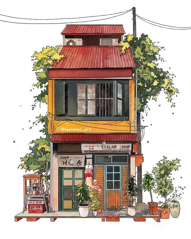 街边小屋 ~ 插画 angelahao_art