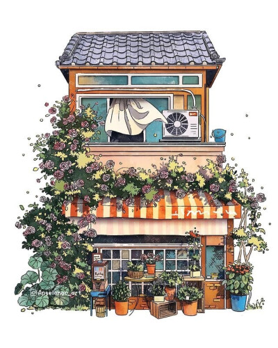 街边小屋 ~ 插画 angelahao_art