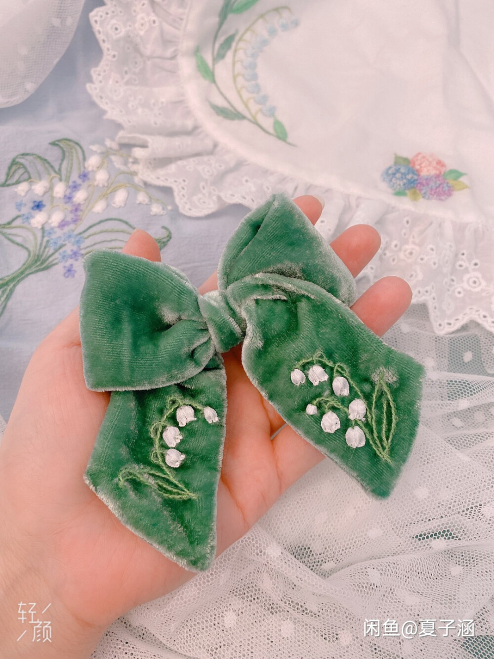 网上看到的刺绣蝴蝶结，一眼就爱上了。纯分享，出处见水印。如有侵权，删。