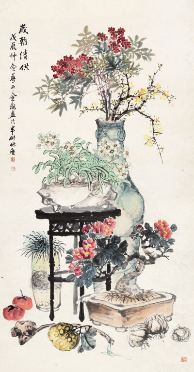 孔小瑜（1899－1984），原名宪英，生于慈溪庄桥孔家村。
擅长花卉博古，追求形象逼真，笔意松动逸格。并刻苦练就了强记默写的本领，从三代青铜器外，广涉人物、翎毛、走兽、鱼虫手到形俱，呼之欲出，无所不精。其博…