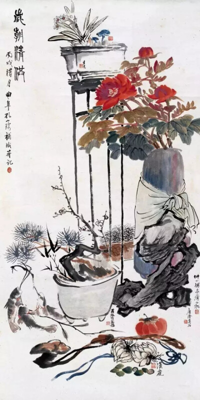 孔小瑜（1899－1984），原名宪英，生于慈溪庄桥孔家村。
擅长花卉博古，追求形象逼真，笔意松动逸格。并刻苦练就了强记默写的本领，从三代青铜器外，广涉人物、翎毛、走兽、鱼虫手到形俱，呼之欲出，无所不精。其博…